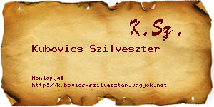 Kubovics Szilveszter névjegykártya